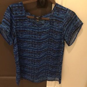 Blue printed blouse